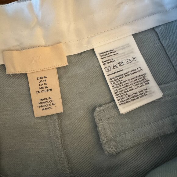 Light Blue Pleated Wide Leg Pants | 14 - Picture 5 of 8